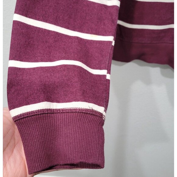 Womens SO Striped Plum & White Crewneck Soft Sweatshirt Size L - Picture 2 of 11